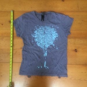 Vintage NYC Artist Streetwear T Shirt, Muted Navy/Periwinkle, M